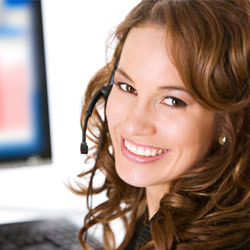 A water damage disaster restoration customer service specialist in Bridgeport scheduling an appointment.